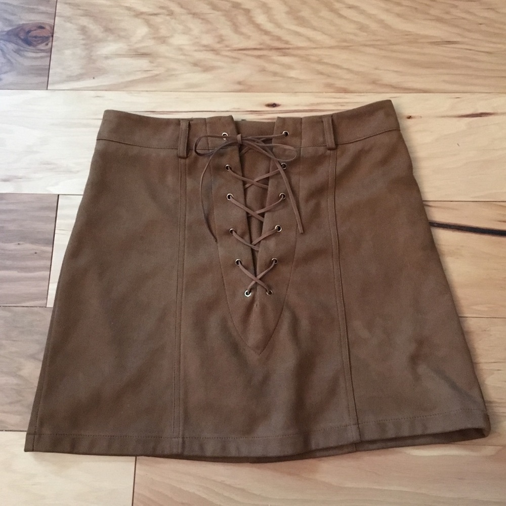 Small Tan suede mini skirt